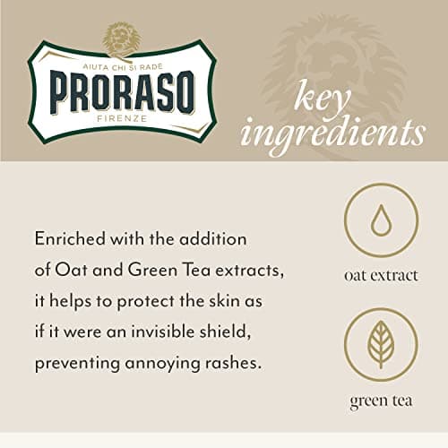 Proraso Shaving Cream Tube, 150ml, Sensitive Shaving Cream for Men Protects Skin, Formula with Oat and Green Tea Extracts, Made in Italy, White (Pack of 2) — view 6