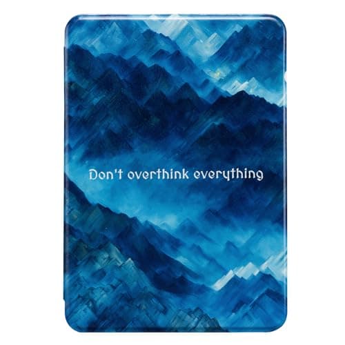 CoBak Case for 6 Inch E-Reader 11th Generation 2024 and 2022, Auto Sleep/Wake, Premium PU Smart Cover for Kindle, Kobo, Boox, Blue Mountains — view 5