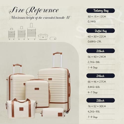 COOLIFE Suitcase Set 3 Piece, 24" Medium Suitcase with Travel Bag &Wash Bag — view 2