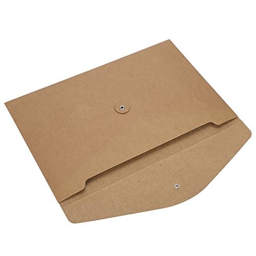 10pcs A4 Kraft Wallet Folders Envelope File Folders Documents Paper Portfolio File Bag Pockets Paperwork Organiser Storage Bag Pouch with String Fastener Closure for Office School Home — view 5