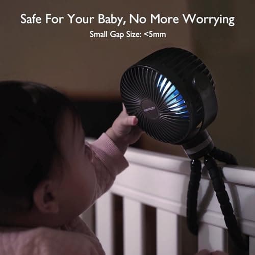 momcozy Portable Pram Fan, 8000mAh 27H long Battery Life, USB Rechargeable — view 4