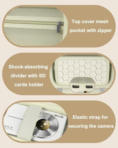 ProCase Digital Camera Case for IXNAIQY/Kodak PIXPRO FZ55/FZ45 -Cream — view 4