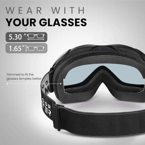 OutdoorMaster OTG Ski Goggles, Snowboard Goggles for Men, Women & Youth — view 3