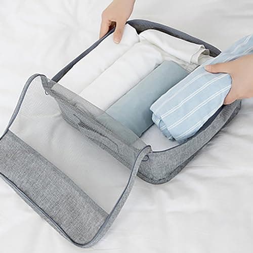 FUNSEED 7 Set Packing Cubes for Travel Accessories, Travel Essentials Compression Suitcase Luggage Organizer(Brown) — view 6