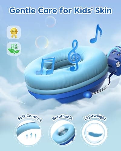 awatrue Kids Headphones, HK05 Wired Headphones for Kids with 74/85db Volume Limited, HD Sound, Sturdy Design & Super Light-135g, Over Ear earphones for iPad/Boys/Travel/School/Tablet (Blue) — view 4