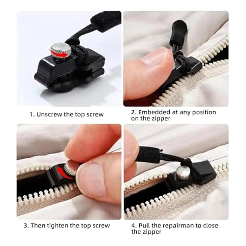 Zipper Repair Set, Zipper Repairer, Replacement Zip Pulls — view 4