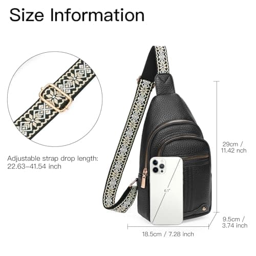 GAEKEAO Sling Bag for Women Crossbody Bags Fanny Pack Cross Body Bags Vegan Leather Chest Bag Travel Shoulder Belt Purse Backpack Gifts — view 3