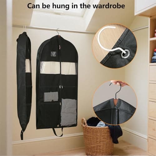Vnvnvnv 51" Dress Bags Covers Long Suit Covers For Men Women with 4 Pockets — view 5