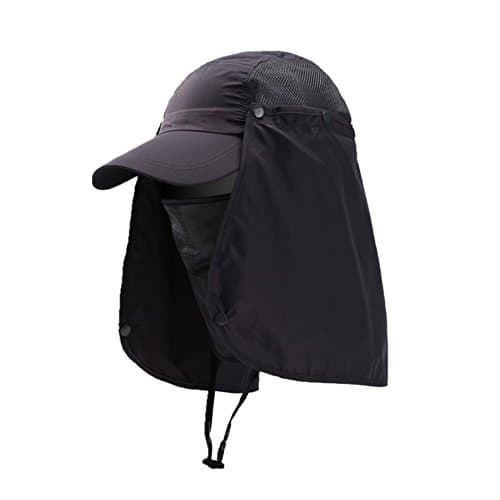 Sun Hat with Detachable Neck Face Flap Cover UPF 50+ Protection Wide Brim Fishing Hat Breathable Mesh Baseball Cap Quick Dry Outdoor Sun Visor Hat for Men Women Cycling Camping Hiking Walking Travel — view 3
