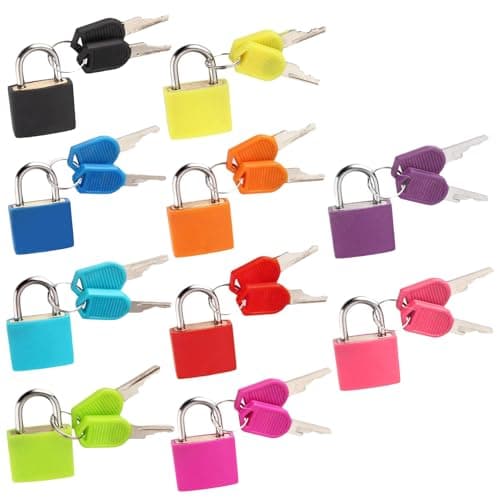 10 Pcs Small Luggage Locks, Mini Suitcase Locks with Keys, Small Padlocks with Keys, Coloured Suitcase Travel Luggage Padlocks for Gym Locker Backpack Bags