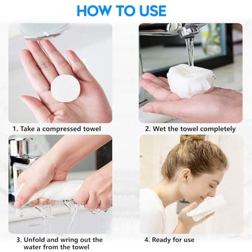 200 Pcs Mini Compressed Disposable Face Towel, Hand Wipe, Camping Towel, Portable Coin Tissue for Travel/Home/Outdoor Activities (8X8.5in) — view 5