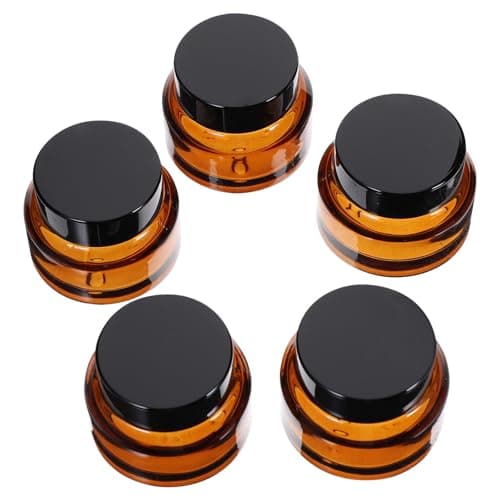 5 Pack 15g Travel Cream Jars Refillable Glass Cosmetic Jars