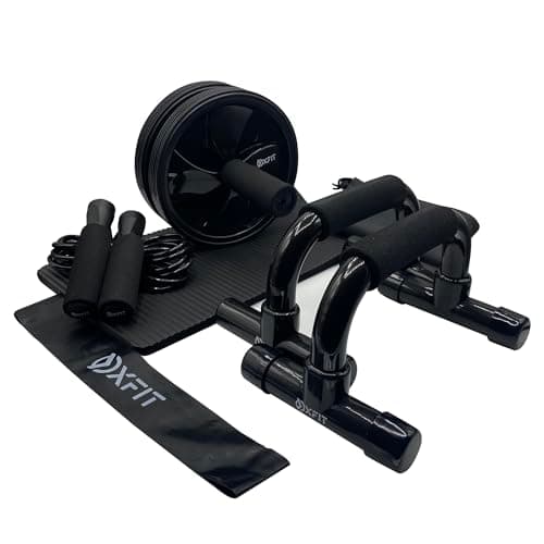Gym Equipment for Home Workout Ab Roller Wheel Set Skipping Rope Push-up Handles Fitness Exercise Strength Training Equipment for Abs Weight Loss Sport Accessories for Men Women — view 2