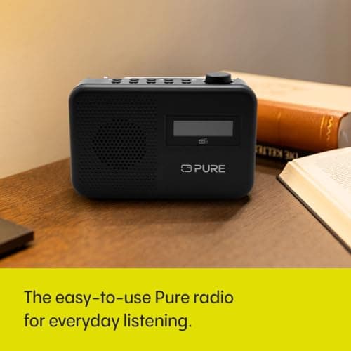 Pure Elan One2 portable DAB+/FM radio with Bluetooth 5.1 (LCD display, 10 preset buttons, can run with 4xAA batteries) Charcoal Black — view 2