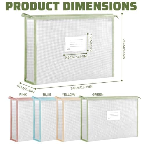 HEEPDD A4 Document Pouch, 4 Pack Zippered Folder (4pcs Set) — view 6
