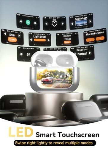 Wireless Earbuds, Smart Touchscreen Ear Buds, Noise Cancelling Headphones — view 2