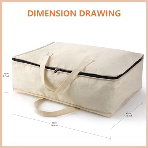 Belinlen 2 Pack Canvas Storage Bags Cotton Natural Closet Soft Storage Bags — view 2