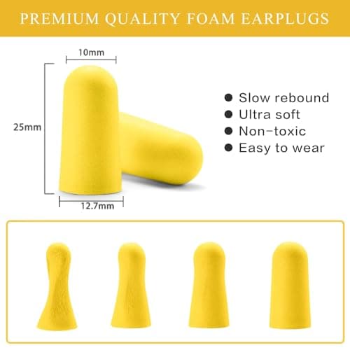 60 Pairs Earplugs for Sleeping, Super Soft Ear Plugs 38dB SNR Noise Cancelling Hearing Protection for Studying, Work, Flying, Snoring Blocking, One Size Fits Virtually Every Wearer, Yellow — view 4