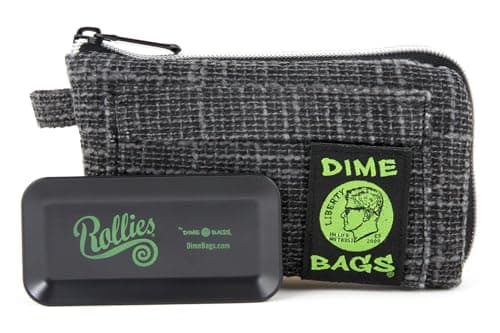 Dime Bags All-in-One Padded Pouch with Accessory Tray & Smell/Spill Proof Pocket, Protective Case for Glass Storage & Travel, Black, 7 Inch (Pack of 1)