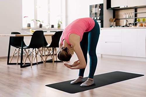 ComFyMat Yoga Mat – Non-Slip Premium TPE Eco-Friendly Workout Mat for Pilates, Meditation – Black/Black (183cm x 61cm x 6mm) with Bonus Waterproof Carry Bag — view 3