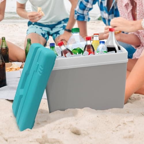 Daniel James Large Cool Box - 15L, 24L or 35L Insulated Cooler Box with Carry Handle & Lid for Ice Cold Food & Drink - Lightweight & Durable for Camping, Picnic & Travel (Grey, 35-Litre) — view 2