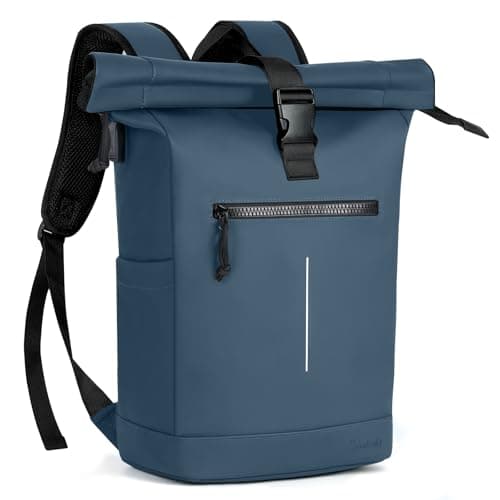 Lekeinchi Waterproof Laptop Backpack for Men and Women - Roll Top Design for School, Travel, Business, Work, and Camping(Blue)