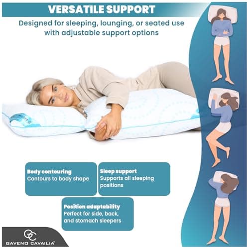 GC GAVENO CAVAILIA Memory Foam Pillows 2 Pack - Soft,Anti-Allergy Firm Neck,Shoulder & Back Support Orthopaedic Pillow For Hotel Quality Comfort for Side Back & Stomach Sleepers 45x70 cm - White — view 4