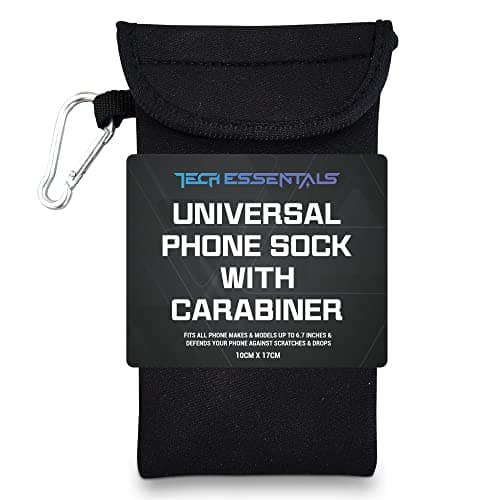 SOL 1pk Phone Sock with Carabiner - Neoprene Phone Pouch - Phone Sleeve
