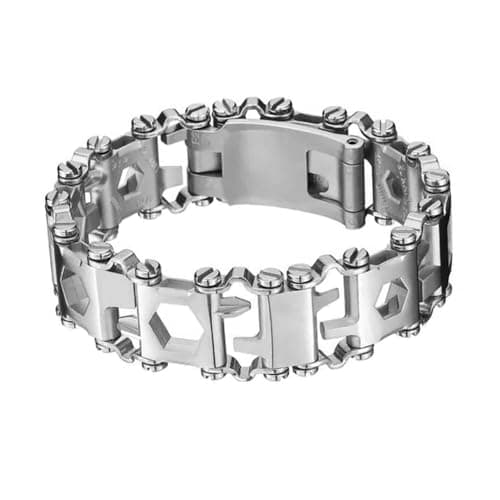 ieron Multitool Bracelet for Men - 29-in-1 Stainless Steel Multifunctional Bracelet, Travel-Friendly, Suitable for Sailing, Camping, Hiking - Silver, 21cm — view 3