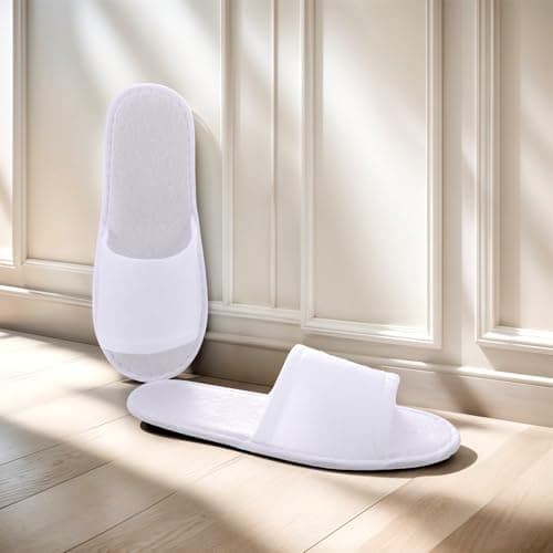 kuou Disposable Spa Slippers 12 Pairs Hotel Guest Slippers White Open Toes — view 3