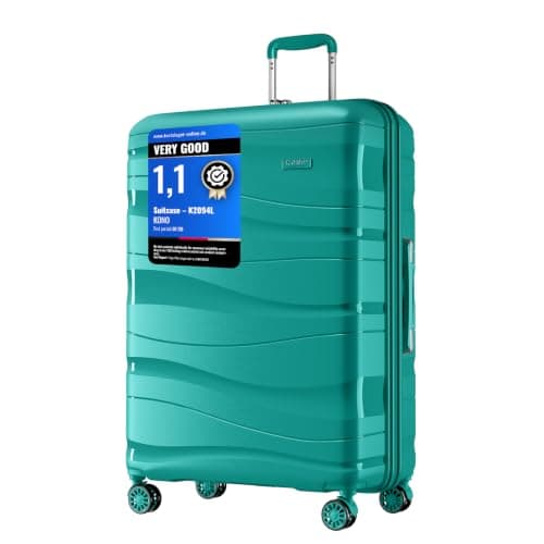 Kono 28 Inch Large Suitcase, Lightweight Hard Shell Luggage, Black