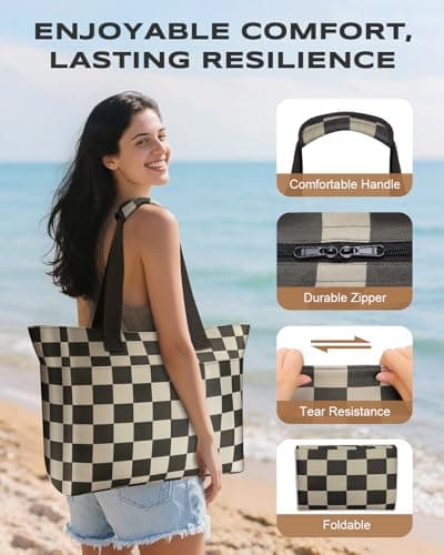 EOIWUY Large Beach Bag, 35L Waterproof Sandproof Beach Bags for Women Men — view 5