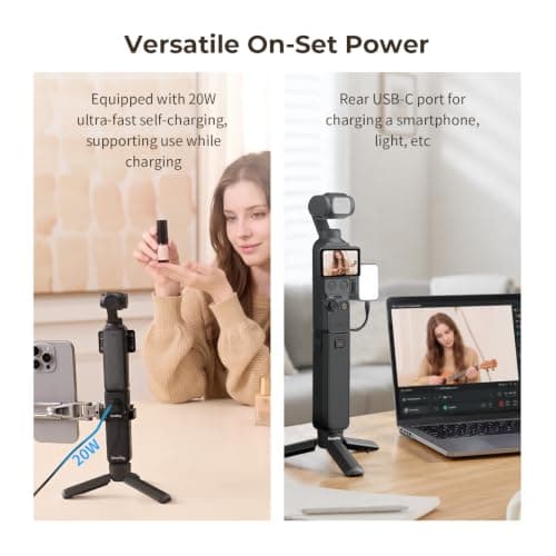 SMALLRIG Pocket 4P/4/3/Xtra Muse Battery Handle 5000mAh with Tripod for DJI — view 6