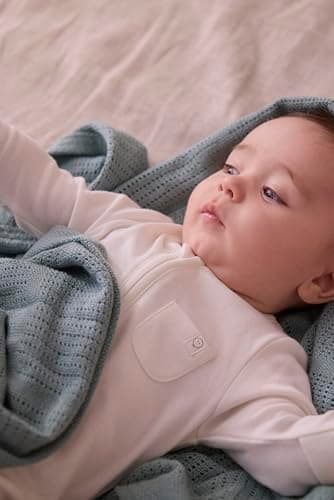 MORI Organic Cotton & Bamboo Cellular Blanket 70x100cm, Dark Blue — view 4