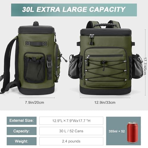 YOUNGOA 30L Cooler Backpack, Large Insulated Leakproof Cool Bag Rucksack — view 2