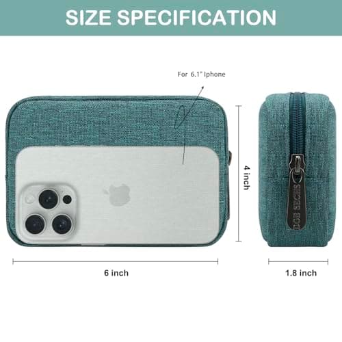 DOB SECHS Waterproof Canvas Mini Travel Makeup Carrying Case Wash Bags Cosmetic Bag Portable Electronics Accessories Organizer Wash Gym Shaving Bag, Green — view 2