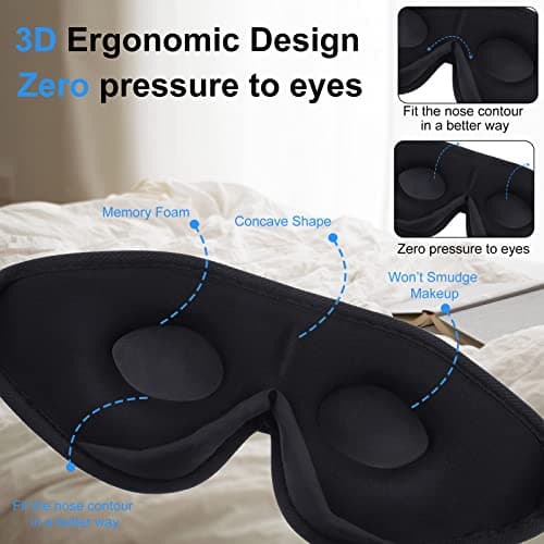 Geyoga 2 Pcs 3D Sleep Mask for Kid Foam Eye Mask,Blue and Green — view 4