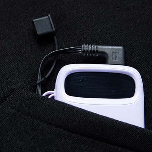 Heated Hoodies for Men, Full Zip Electric USB Rechargeable Sweatshirt, 5 Heating Zones Bodywarmer Electrically, Cold Weather Outerwear Solid Clothing Thermal Top (B, L) Black — view 4