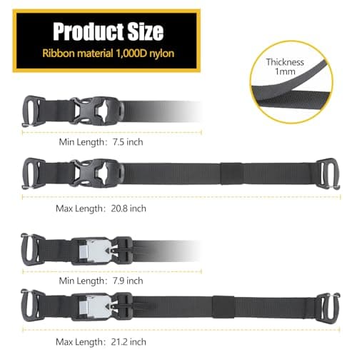 ECOSHIRE MOLLE Backpack Straps Tactical Bag Accessories 2 Pack Heavy Duty Nylon Molle Luggage Strap with Reinforced Stitching and Magnetic Buckle for — view 3