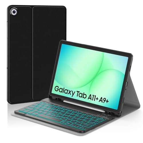 JUQITECH Backlit Wireless Keyboard Case for Samsung Galaxy Tab A11+ A9+ 11"