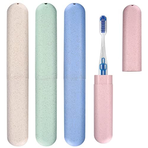 wugongshan 4 Pcs Travel Toothbrush Cases, Portable Travel Toothbrush Holder Case, Toothbrushes Storage Covers Cases Boxes, for Camping Business Trip Holiday
