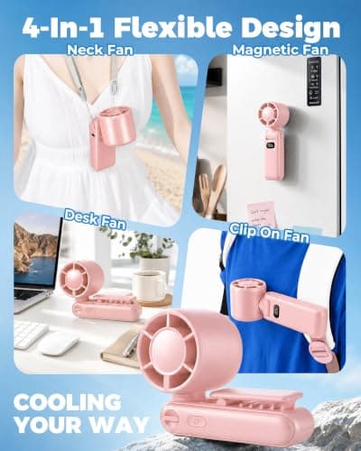 TUNISE Portable Fan, Handheld Fan Rechargeable 3600mAh, Mini Personal Fan — view 6