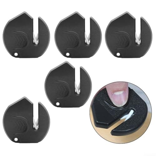 Sawhamale Sharpener for Kitchen Knives and Scissors, Portable Sharpening Stone Tool with ABS Housing, Fast Restoration for Home Camping Outdoor Use, Black, 5 Pack — view 3