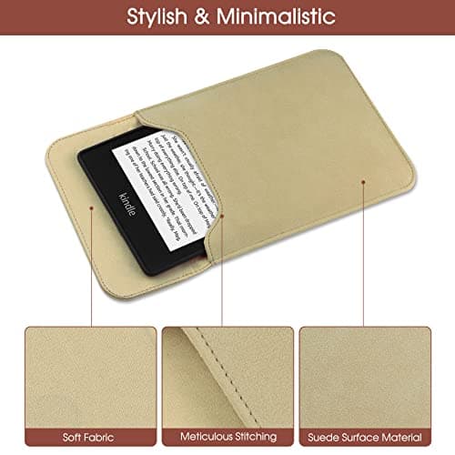 HoYiXi Sleeve Case for 6",6.8",7 Inch Kindle Paperwhite/Colorsoft/Signature Edition 2024-2012 Sleeve Bag Pouch Cover Case for 6 Inch - 6.8 Inch Kobo/Tolino/Pocketbook ebook Reader - Khaki — view 4