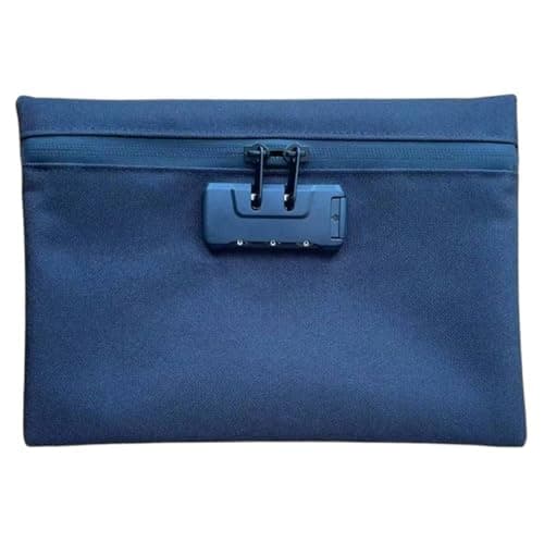 Money Bag with Lock Easy Storage, Waterproof Zip Closure Portable Locking Pouch, Combination Lock Security Document Bag(Grey) — view 5