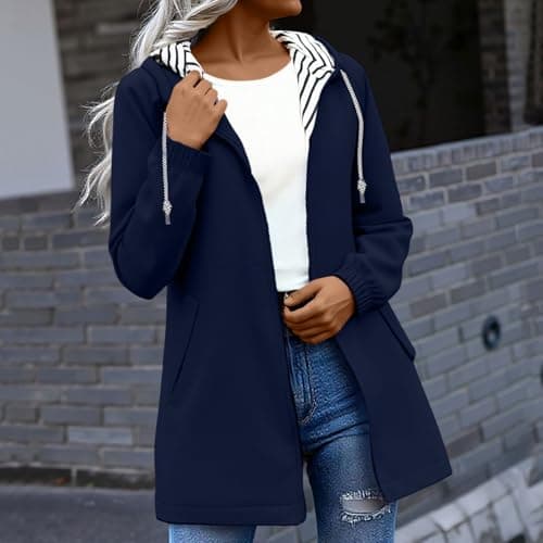 Women's Rain Jacket Lightweight Hooded Long Rain Coat Full Zipper Waterproof Jacket Ladies Packable Functional Jacket Windbreaker Breathable Active Outdoor Coats — view 2