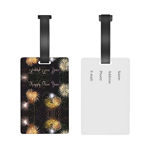 Happy New Year Print Pack Luggage Tag with Name Id Card,Secure Travel Suitcase Bag Baggage Tag Labels — view 5