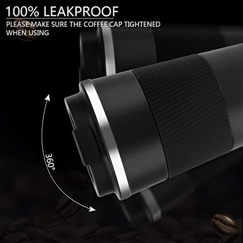 Tlater Coffee to go Mug, 380 ml, with Leak-Proof lid, Double-Walled, Stainless Steel, for Coffee and Tea (Black) — view 5