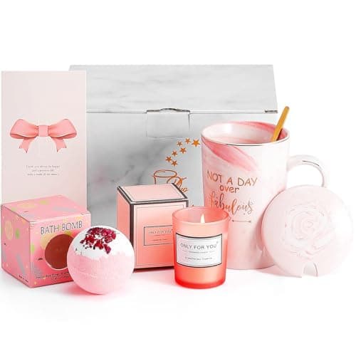 HUISHENG Birthday Gifts for Women, Valentines Gifts for Her, Mothers Day Gifts for Mum, Christmas Graduation Presents, Not a Day Over Fabulous Gift Sets, Coffee Mug for Wife Grandma Teacher Friend