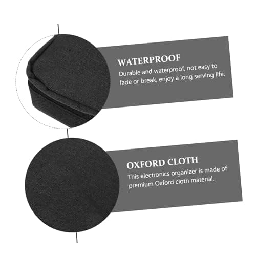 LRXIYODE Organizer and Oxford Accessories Bags Black Electronics in 2pcs Cloth with Sturdy Storage and Compact Design Travel Charger USB Cables Earphones Indoor Use — view 3